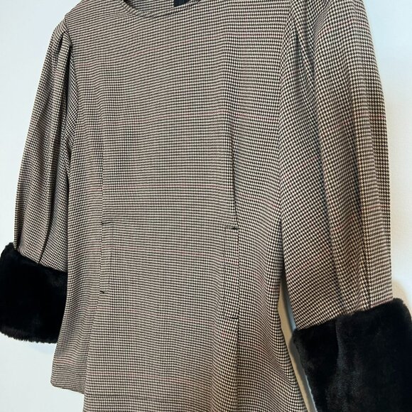 Warm blouse, size S. Combined fur and fabric - Picture 5 of 5